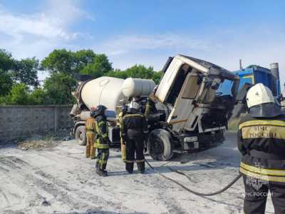 Автобетоносмеситель загорелся в Черногорске
