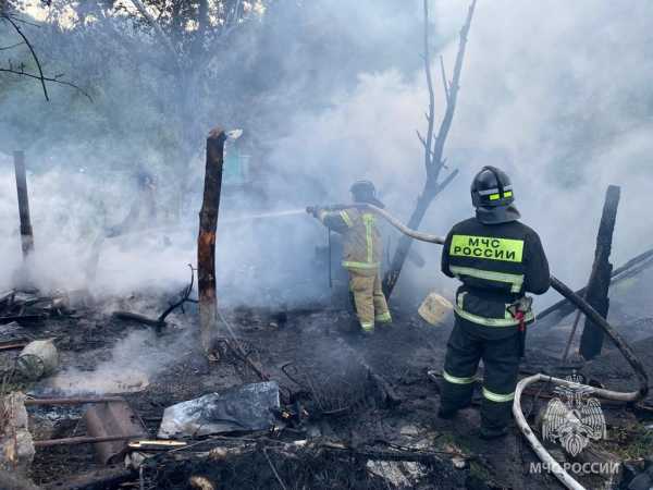 В садовом обществе Саяногорска тушили пожар